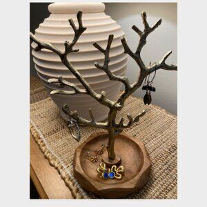 Wood Metal Jewelry Tree Made in India